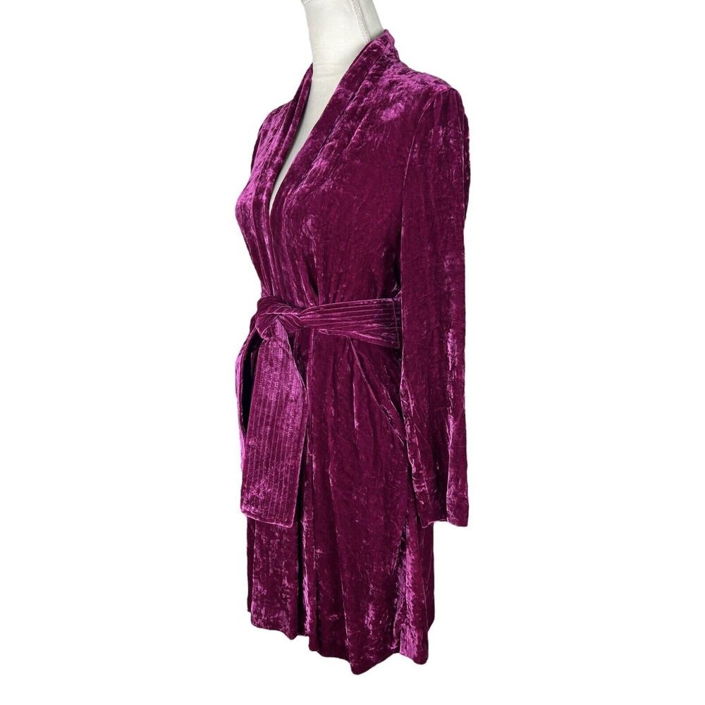 A.L.C. Kiera Pink Velvet Mini Party Cocktail Dress Deep V-Neck Belted Size 0 - Picture 5 of 7